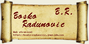 Boško Radunović vizit kartica
